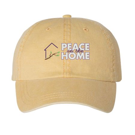 Community Strong Cap, a Mustard Printed Pigment Dye Baseball Cap
