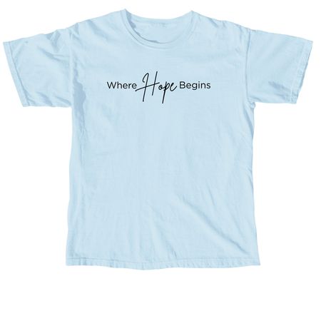 Comfort Colors Where Hope Begins (Black), a Chambray Comfort Colors Unisex Tee