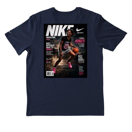 NIKE GEAR LH4, a College Navy Nike Dri-FIT Jersey Blend Performance Tee (back-view)