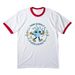 Think Globally, Weed Locally!, a White/ Red Cotton Ringer Tee