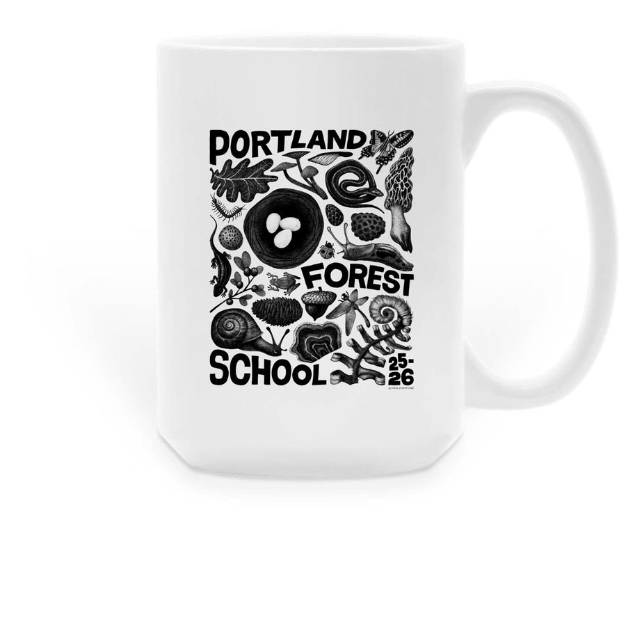 Portland Forest School 25-26, a White Large Coffee Mug