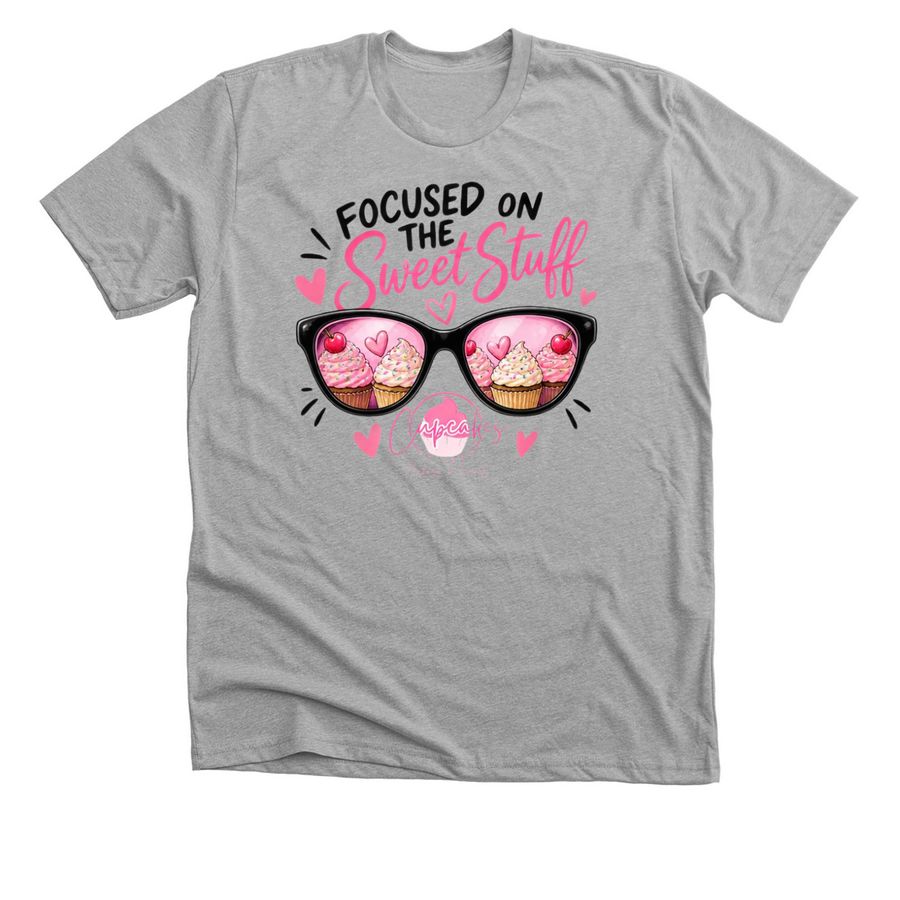 Focused on the sweet stuff&nbsp;, a Athletic Heather Premium Unisex Tee
