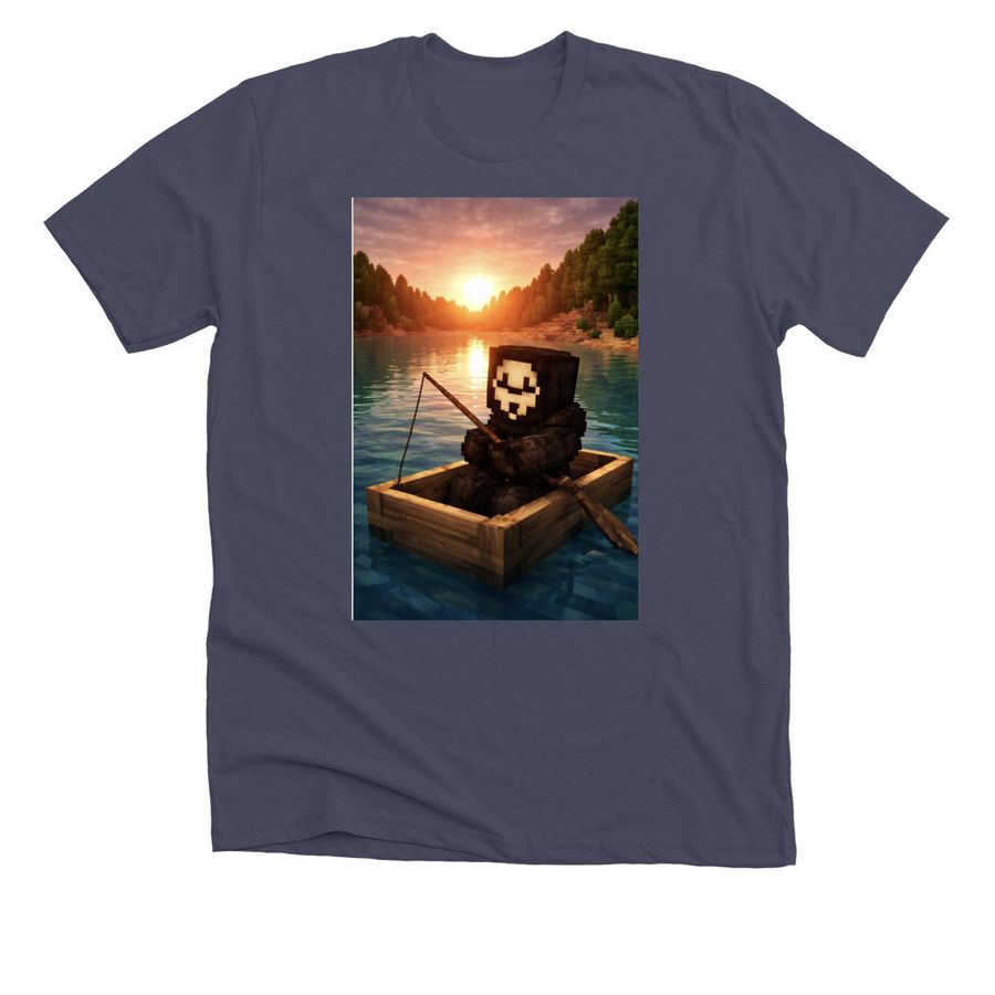 Gone fishing, a Heather Midnight Navy Premium Unisex Tee