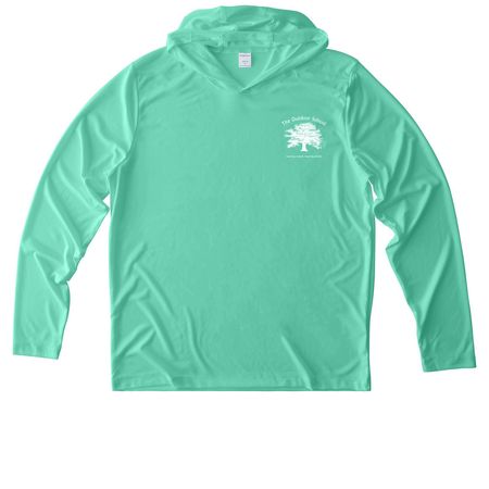 Outdoor School Sun Shirts, a Bright Seafoam UV Performance Long Sleeve Hoodie
