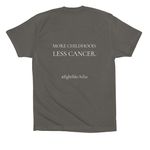 Childhood, minus the cancer, a Asphalt Premium Cotton Tee (back-view)