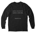 Childhood, minus the cancer, a Deep Black Allmade Organic Cotton Long Sleeve Tee (back-view)
