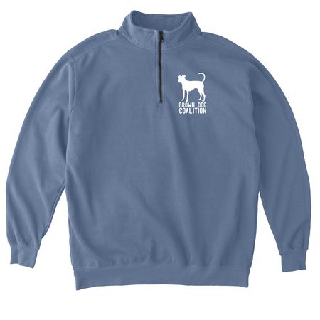 10th Anniversary Fundraiser, a Blue Jean Comfort Colors Quarter Zip Pullover
