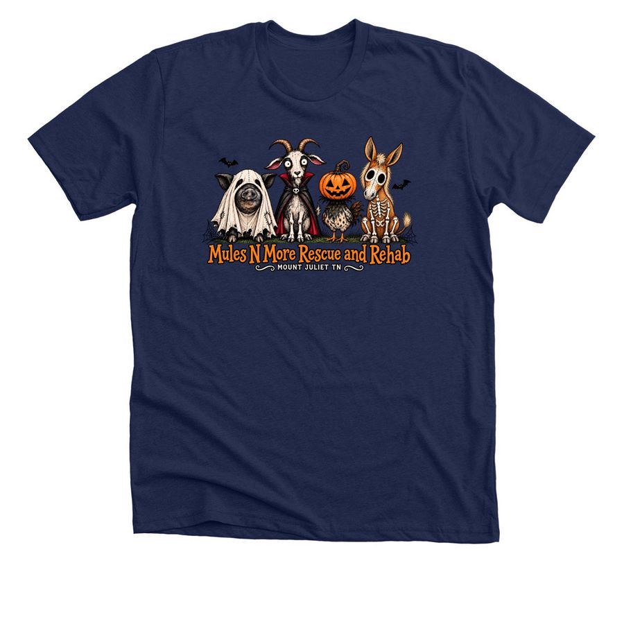 Halloween Apparel 2026, a Solid Navy Blend Premium Unisex Tee
