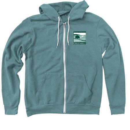 Greenbelt Retro Collection, a Heather Deep Teal Zip Up Hoodie