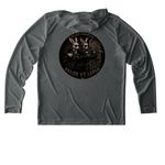 26-03C Sun shirts, a Dark Smoke Grey UV Performance Long Sleeve Hoodie (back-view)