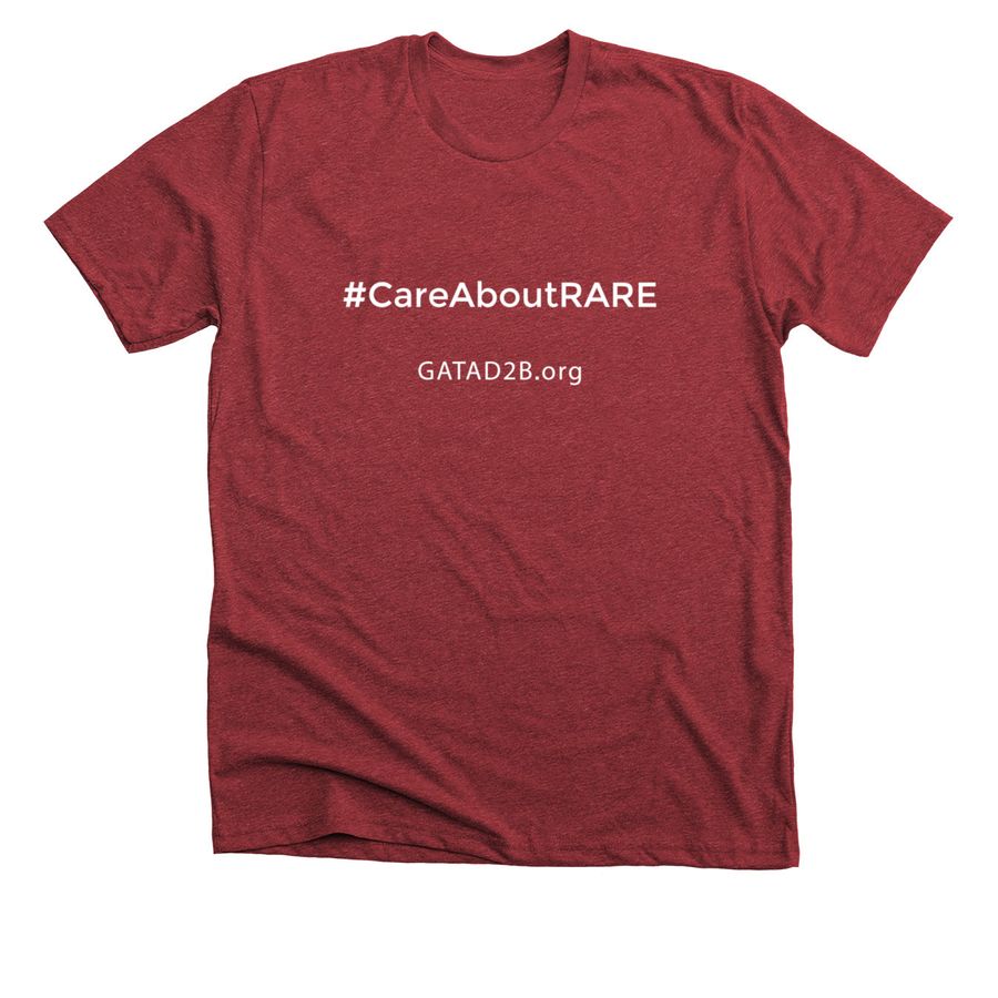 #CareAboutRARE, a Heather Canvas Red Premium Unisex Tee