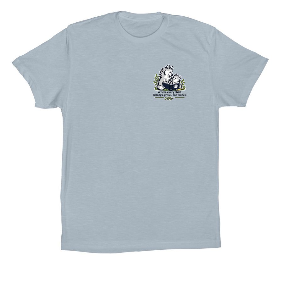 Support Wolfe & Cub Learning Center, a Light Blue Premium Cotton Tee