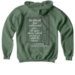 Open Doors, a Military Green Softstyle Youth Pullover Hoodie (back-view)