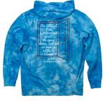 Open Doors, a Aqua Blue Tie Dye Pullover Hoodie (back-view)