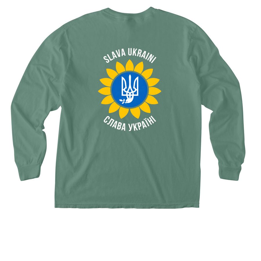 Pocket Tees, a Light Green Comfort Colors Long Sleeve Pocket Tee (back-view)
