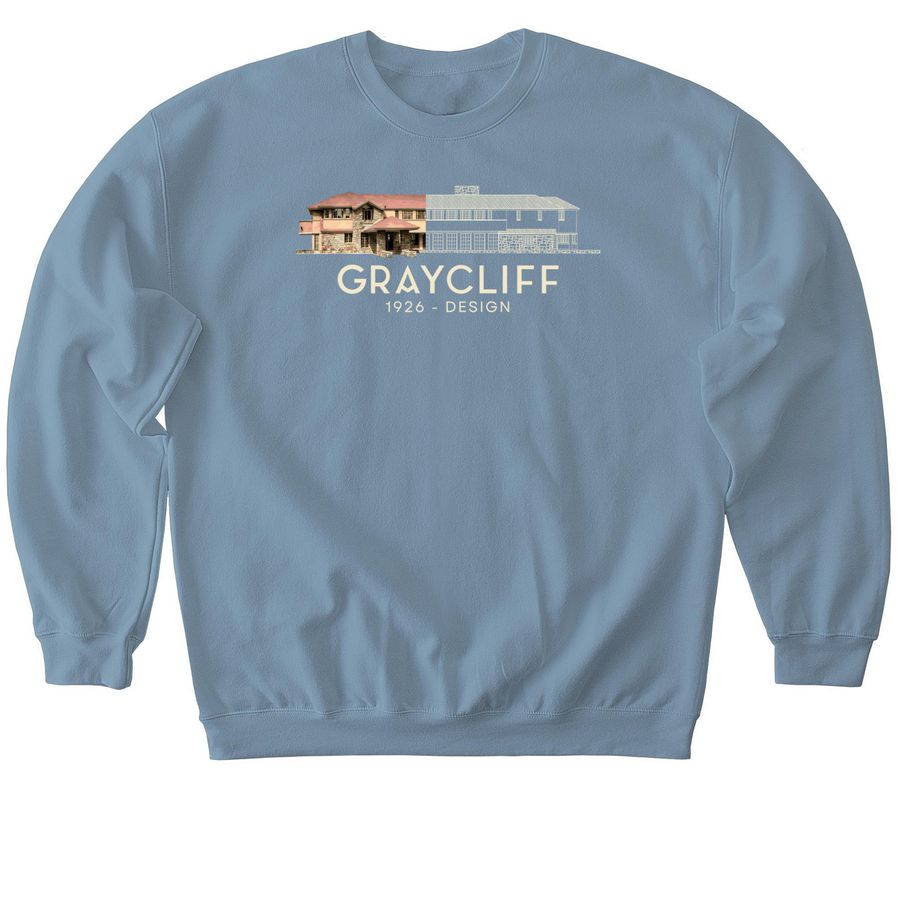 Graycliff Centennial Collection: Design, a Stone Blue Softstyle Crewneck Sweatshirt