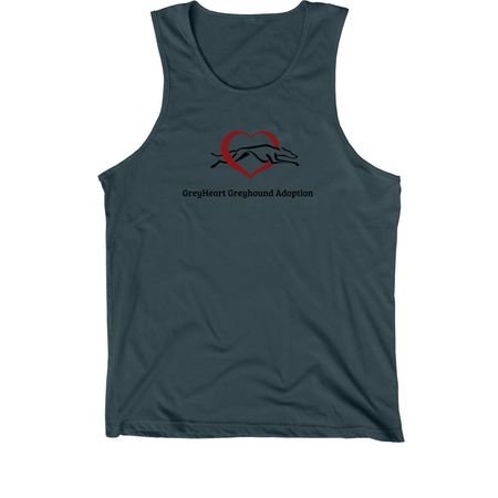 GreyHeart Greyhound Adoption, a Dark Grey Premium Cotton Tank