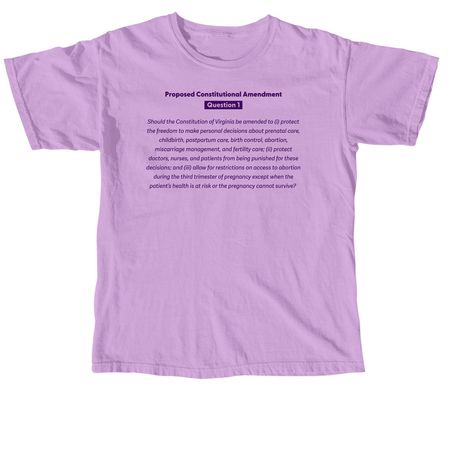Yes on 1&nbsp;, a Neon Violet Comfort Colors Unisex Tee