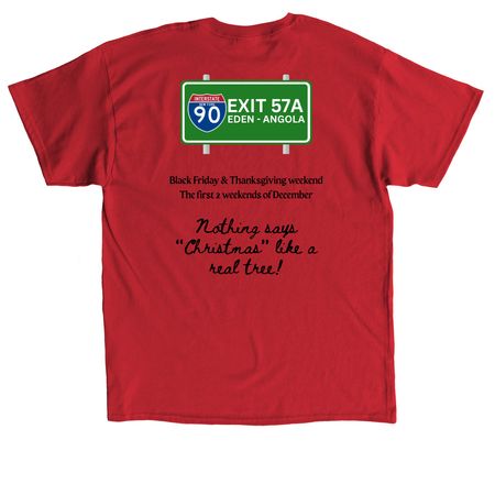 Eagan's Regal Evergreens - July 4th, a Red Classic Unisex Tee (back-view)