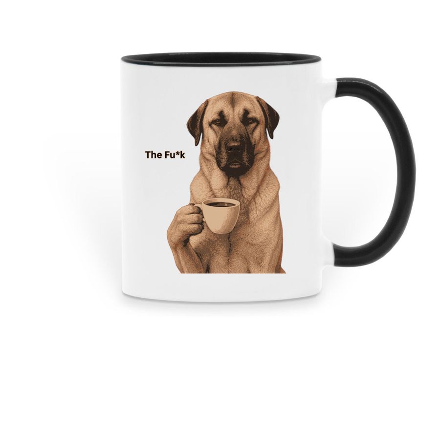 The Fu*k Coffee Mug, a Black Two-Tone Ceramic Mug