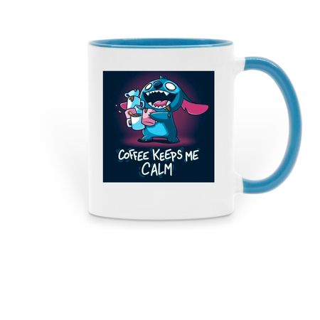 Stitch coffee&nbsp;, a Light Blue Two-Tone Ceramic Mug
