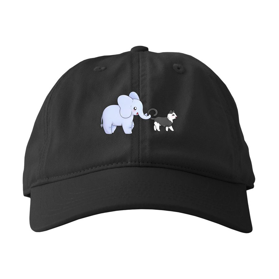 St. Jude: Toph & Elephant- Hats, a Black Printed Eco Baseball Cap