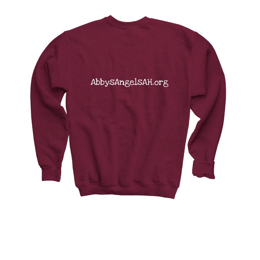 BrisaBrave&nbsp;, a Maroon Youth Crewneck Sweatshirt (back-view)