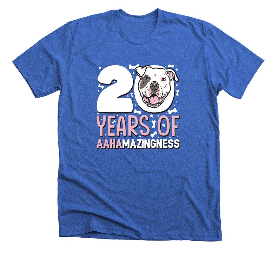 20 years of AAHAmazingness A, a Heather True Royal Premium Unisex Tee