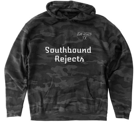 Southbound Rejects Apparel #1, a Black Camo Heavyweight Camo Pullover Hoodie