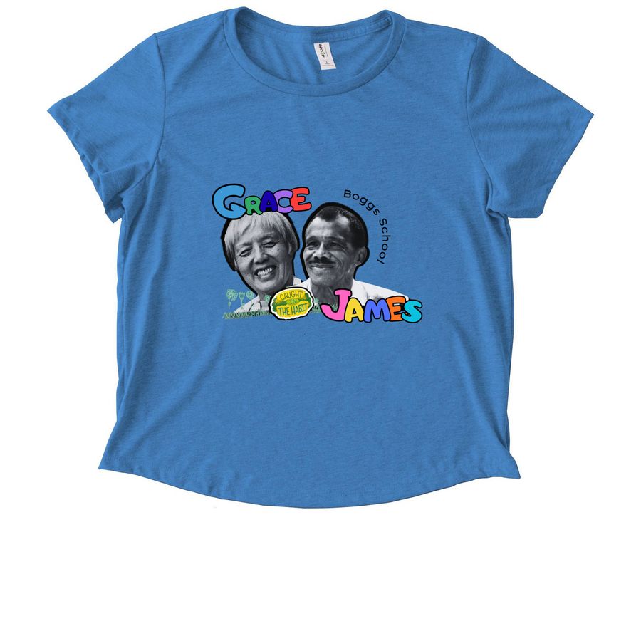 Caught in the Boggs School Habit, a Azure Blue Allmade Eco Triblend Women?s Scoop Neck Tee