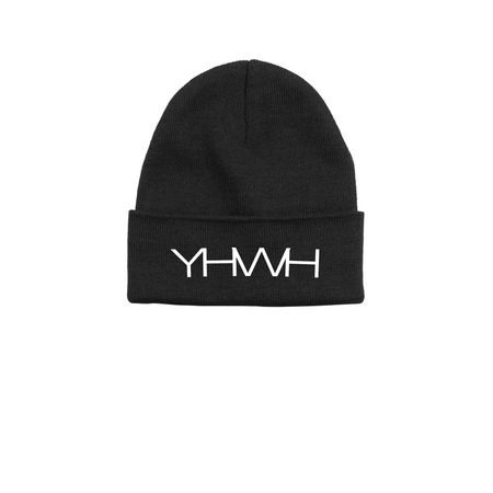 YHWY, a Black Printed Base Camp Beanie