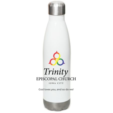 Trinity Rainbow Water Bottle, a White Stainless Steel Water Bottle