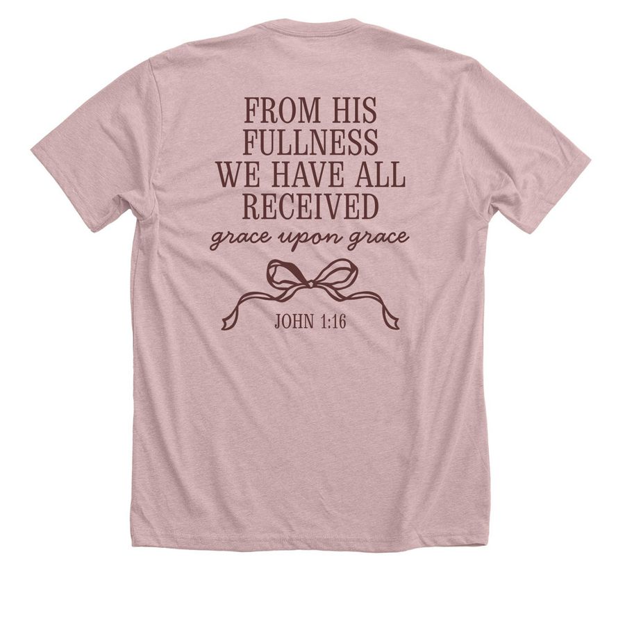 Grace Upon Grace, a Heather Pink Gravel Premium Unisex Tee