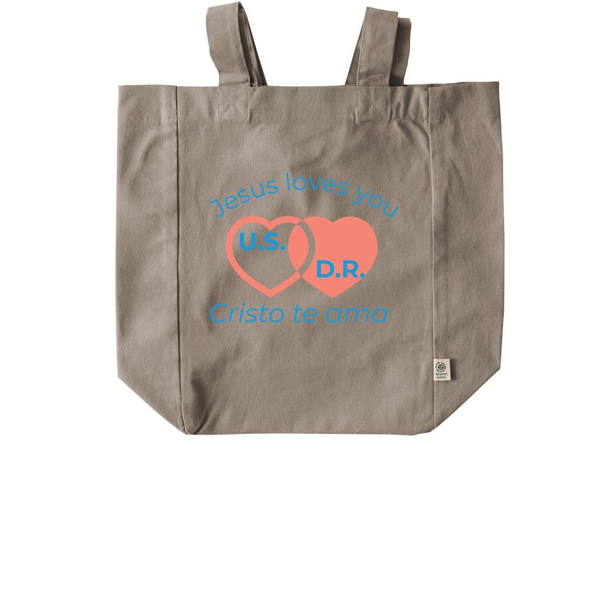 Jesus loves you, a Pumice Recycled Cotton Tote Bag