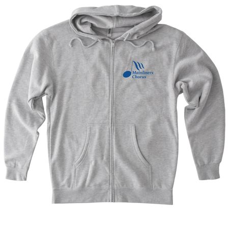 Dark Logo Zip Hoodies, a Grey Heather Heavyweight Zip Up Hoodie