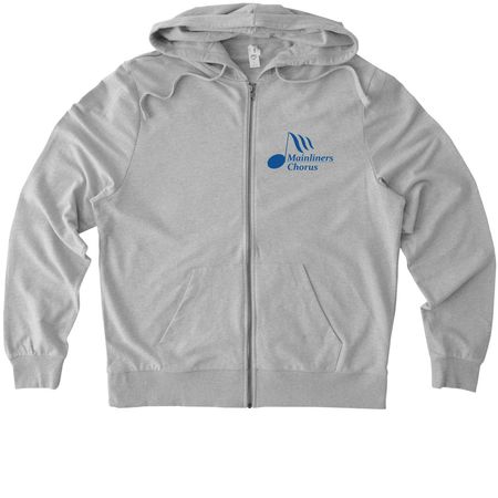 Dark Logo Zip Hoodies, a Granite Grey Heather Allmade Organic French Terry Zip Up Hoodie