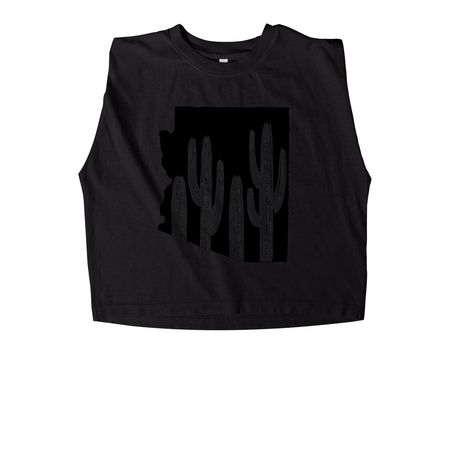 Arizona cactus&nbsp;, a True Black Women's Heavyweight Garment Dye Muscle Tee
