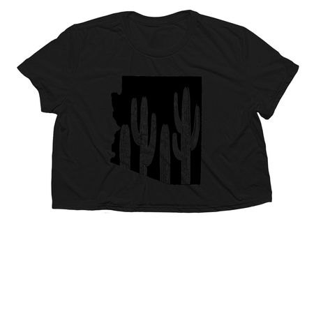 Arizona cactus&nbsp;, a Black Women?s Flowy Cropped Tee
