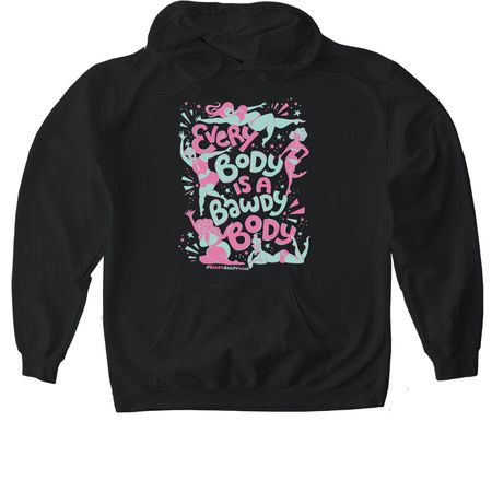 Every Body is a Bawdy Body - Pink and Teal, a Black Gildan Softstyle Pullover Hoodie