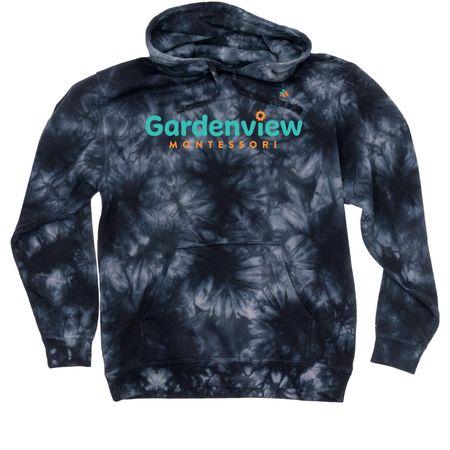 Gardenview Swag, a Black Tie Dyed Pullover Hoodie