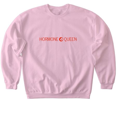 Hormone Queen - Red Logo Apparel, a Light Pink Softstyle Crewneck Sweatshirt