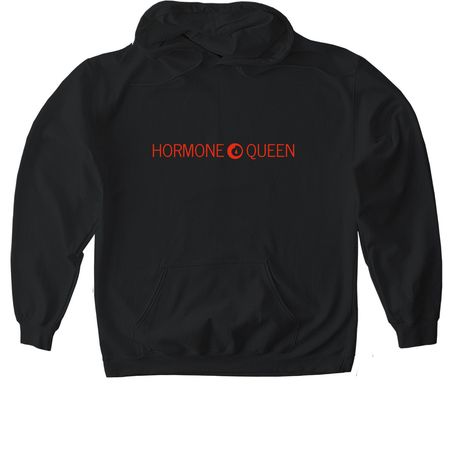Hormone Queen - Red Logo Apparel, a Black Gildan Softstyle Pullover Hoodie