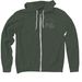 2026 - Sunset Club Badge Logo, a Military Green Zip Up Hoodie