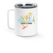SAFE Gibbon - Travel Mug, a White Stainless Steel Travel Mug (back-view)