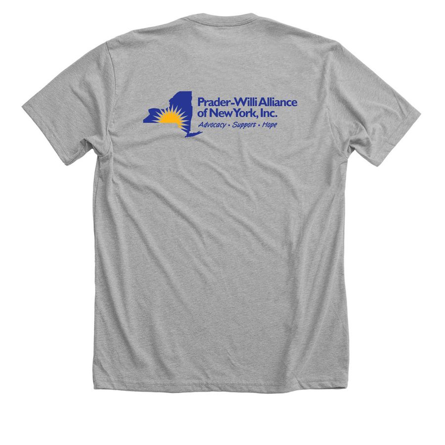 PWANY Logo, a Athletic Heather Premium Unisex Tee (back-view)