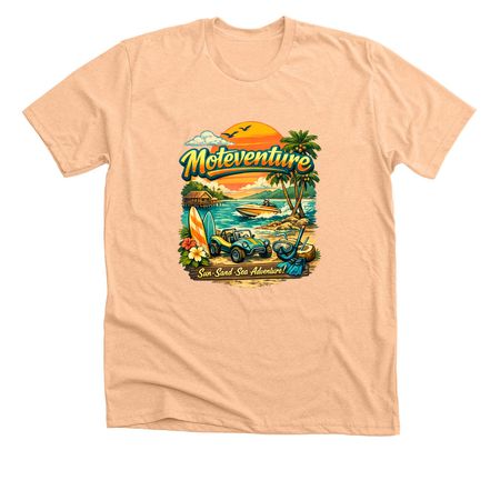 Adventure Awaits Tee, a Heather Peach Premium Unisex Tee
