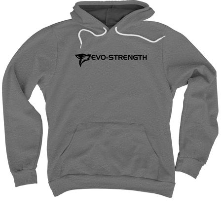 EVO-STRENGTH BLACK, a Deep Heather Premium Pullover Hoodie