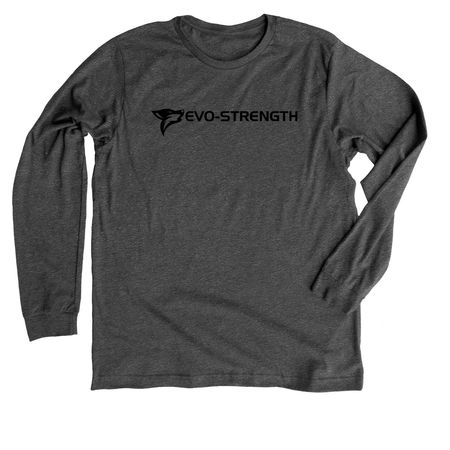 EVO-STRENGTH BLACK, a Athletic Heather Premium Long Sleeve Tee