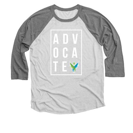 ADVOCATE TEE - Autism Acceptance Month, a Premium Heather and Heather White 3/4 Sleeve Baseball Tee