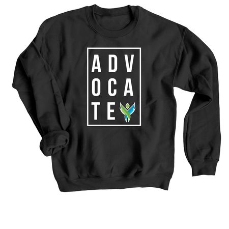 ADVOCATE TEE - Autism Acceptance Month, a Black Crewneck Sweatshirt